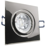 LED Einbaustrahler 230V Carree inkl. GU10 6W Spot - Chrom glänzend, eckig, schwenkbar 