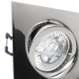 LED Einbaustrahler 230V Carree inkl. GU10 4W Spot - Chrom glänzend, eckig, schwenkbar 