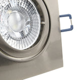 LED Einbaustrahler 230V Carree inkl. GU10 6W Spot - Edelstahl gebürstet, eckig, schwenkbar 