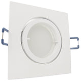 Einbaustrahler für LED Spots GU10 230V und GU5.3 12V- Einbaurahmen Carree Weiß eckig