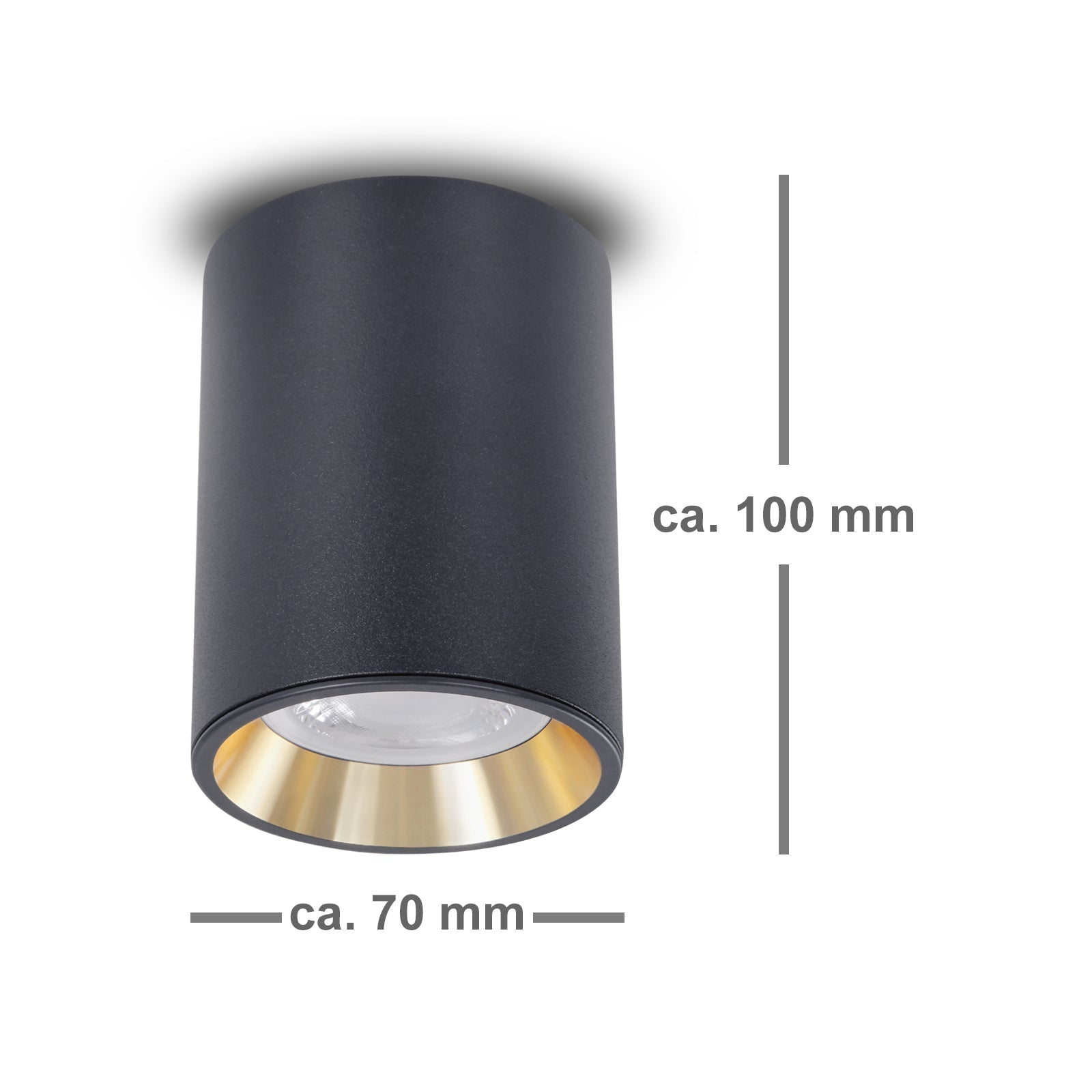 LED Aufbaustrahler 230V Milo GU10 4W Spot – Aufbauleuchten Schwarz, rund