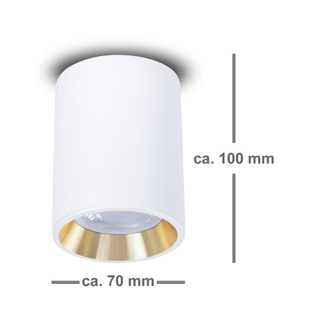 Aufbaustrahler Aufputz Leuchte 230V für LED 100mm MILO GU10 rund Weiß ohne Leuchtmittel