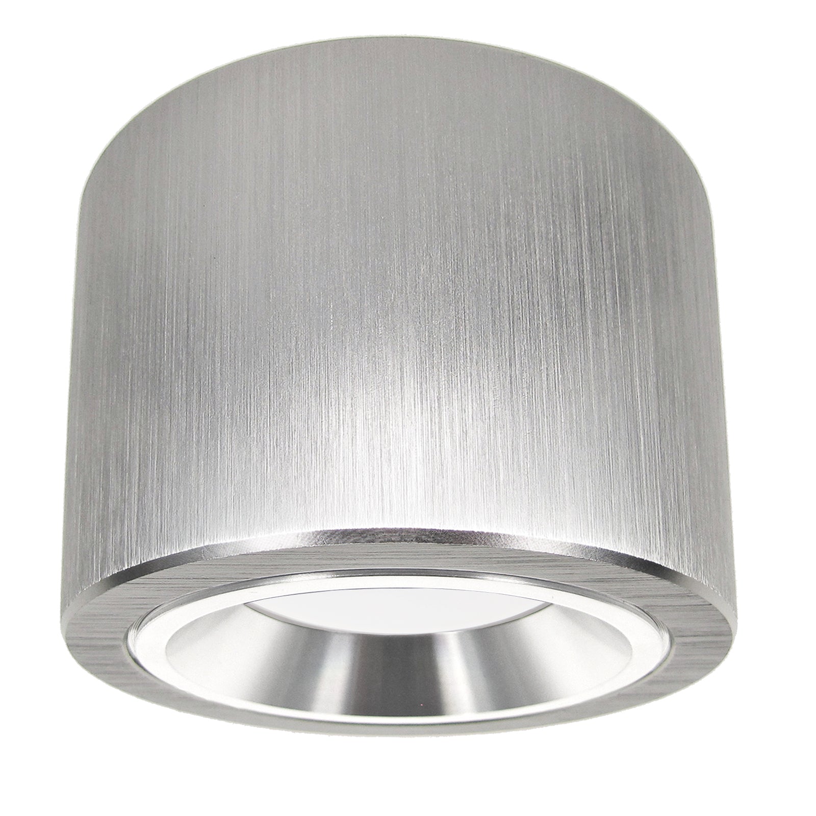 LED Aufbaustrahler Set Aufbau Spots 230V 5W 3-Stufen dimmbar COMO-S rund Alu Silber