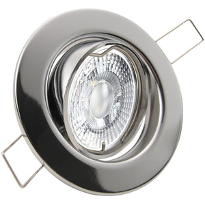 LED Einbaustrahler 230V Decora extra flach 35 mm 5W dimmbar in 3 Stufen - Chrom glänzend rund