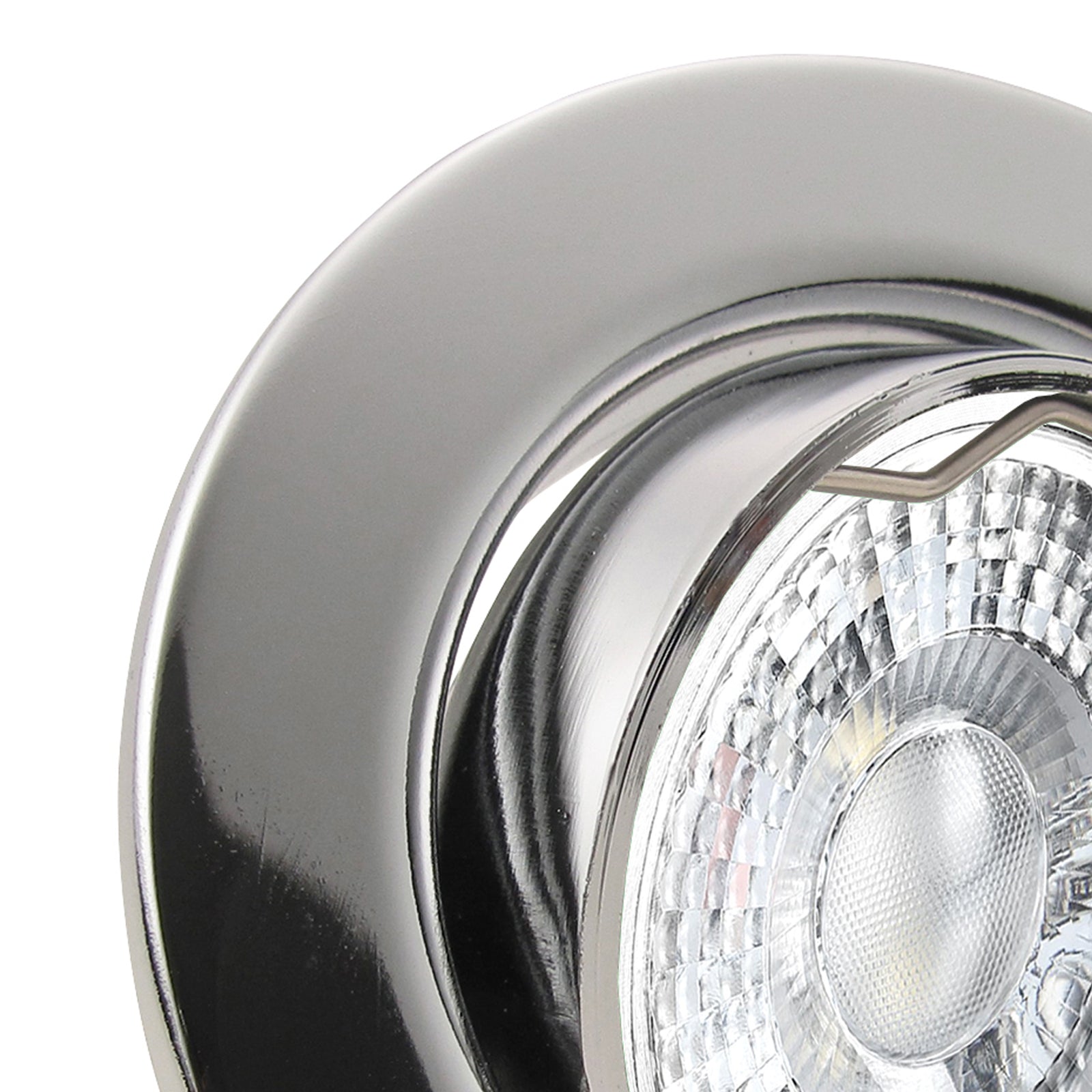 LED Einbaustrahler 230V Decora extra flach 35 mm 5W dimmbar in 3 Stufen - Chrom glänzend rund