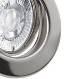 LED Einbaustrahler 230V Decora mit GU10 7W stufenlos dimmbar - Chrom glänzend rund schwenkbar 