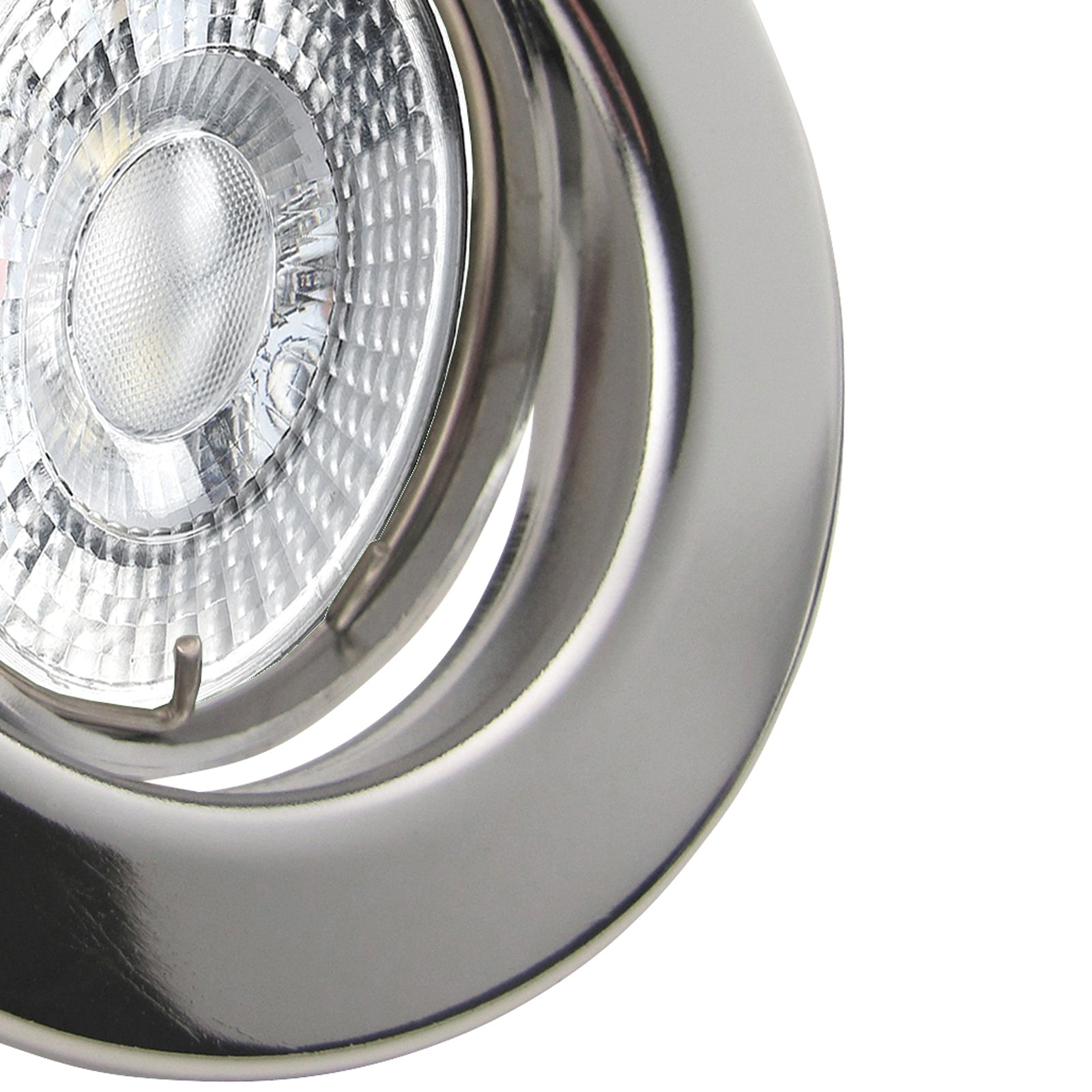 LED Einbaustrahler 230V Decora extra flach 35 mm 5W dimmbar in 3 Stufen - Chrom glänzend rund
