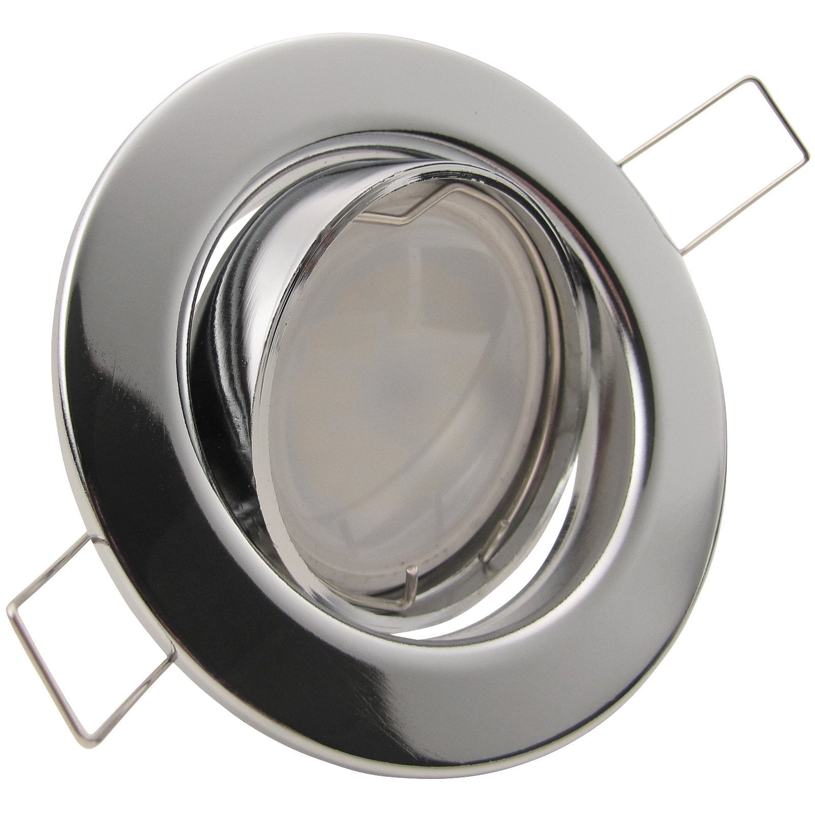 LED Einbaustrahler 230V Decora extra flach 35 mm 5W stufenlos dimmbar - Chrom glänzend rund