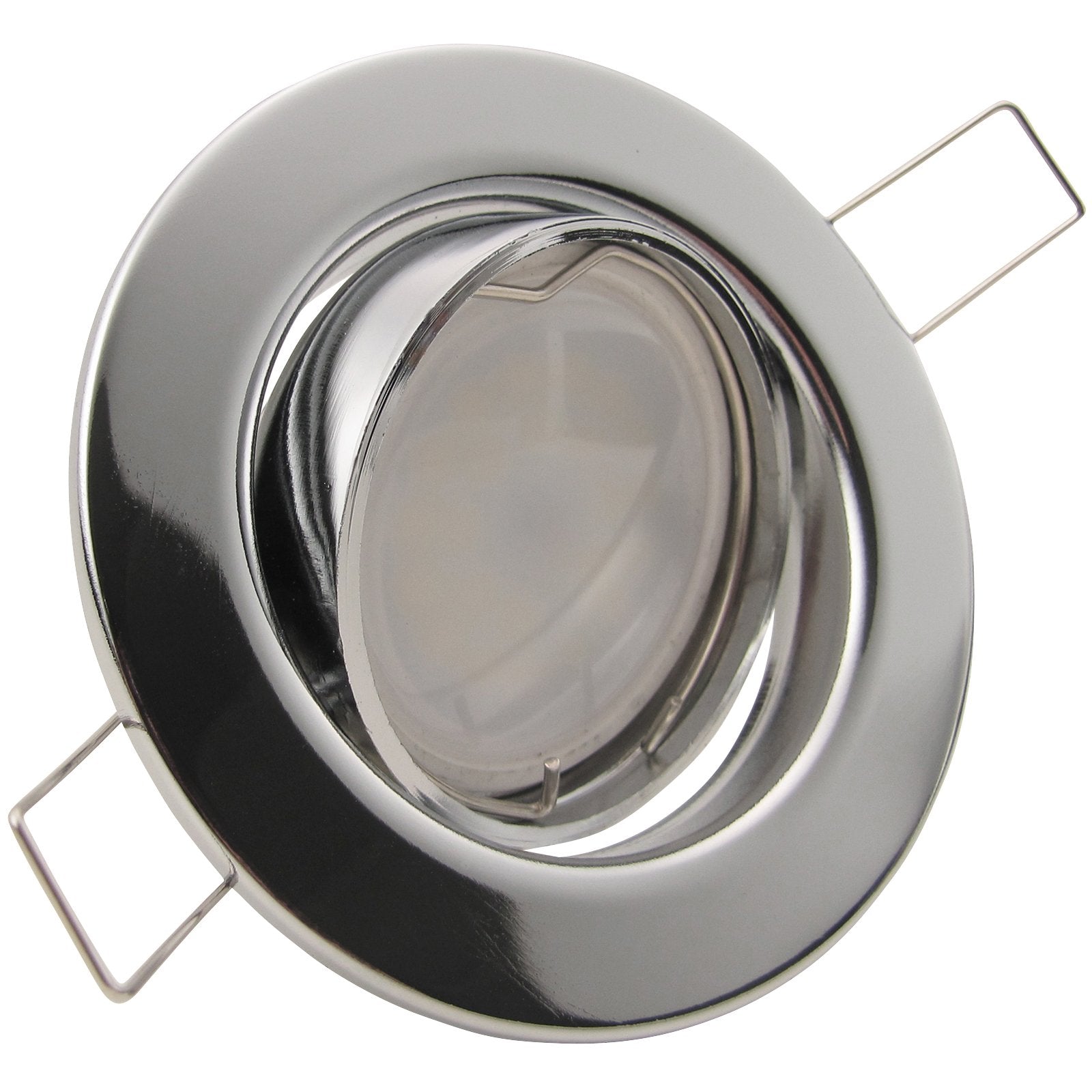 LED Einbaustrahler 230V Decora inkl. GU10 9W Spot - Chrom glänzend, rund, schwenkbar 