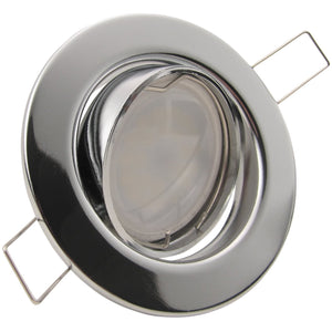 LED Einbaustrahler 230V Decora inkl. GU10 9W Spot - Chrom glänzend, rund, schwenkbar 