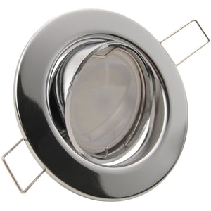 LED Einbaustrahler 230V Decora inkl. GU10 1,5W Spot - Chrom glänzend, rund, schwenkbar 