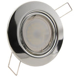 LED Einbaustrahler 230V Decora extra flach 35 mm 5W stufenlos dimmbar - Chrom glänzend rund