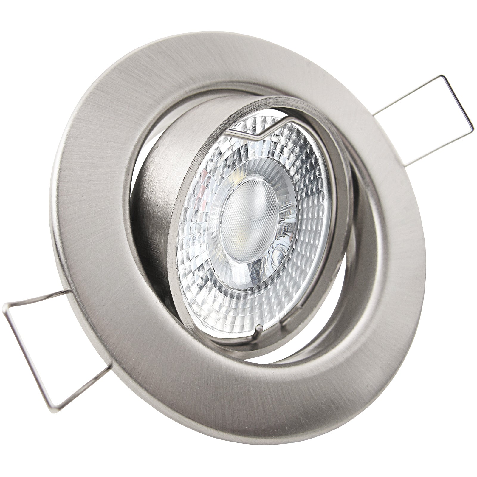LED Einbaustrahler 230V Decora extra flach 35 mm 5W Spot - Einbauleuchte Edelstahl gebürstet rund