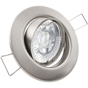 LED Einbaustrahler 230V Decora extra flach 35 mm 5W Spot - Einbauleuchte Edelstahl gebürstet rund