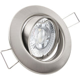LED Einbaustrahler 230V Decora inkl. GU10 4W Spot - Edelstahl gebürstet, rund, schwenkbar 