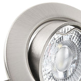 LED Einbaustrahler 230V Decora extra flach 35 mm 5W dimmbar in 3 Stufen - Edelstahl gebürstet rund