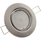 LED Einbaustrahler 230V Decora inkl. GU10 4W Spot - Edelstahl gebürstet, rund, schwenkbar 