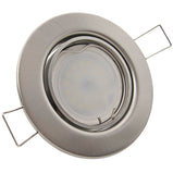 LED Einbaustrahler 230V Decora inkl. GU10 1,5W Spot - Edelstahl gebürstet, rund, schwenkbar 