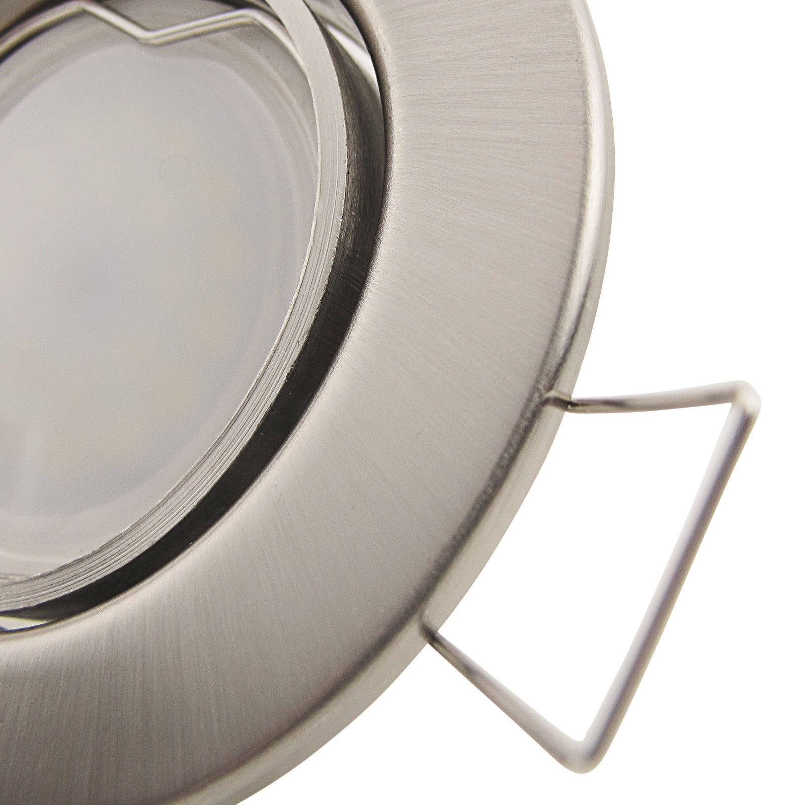 LED Einbaustrahler 230V Decora inkl. GU10 4W Spot - Edelstahl gebürstet, rund, schwenkbar 