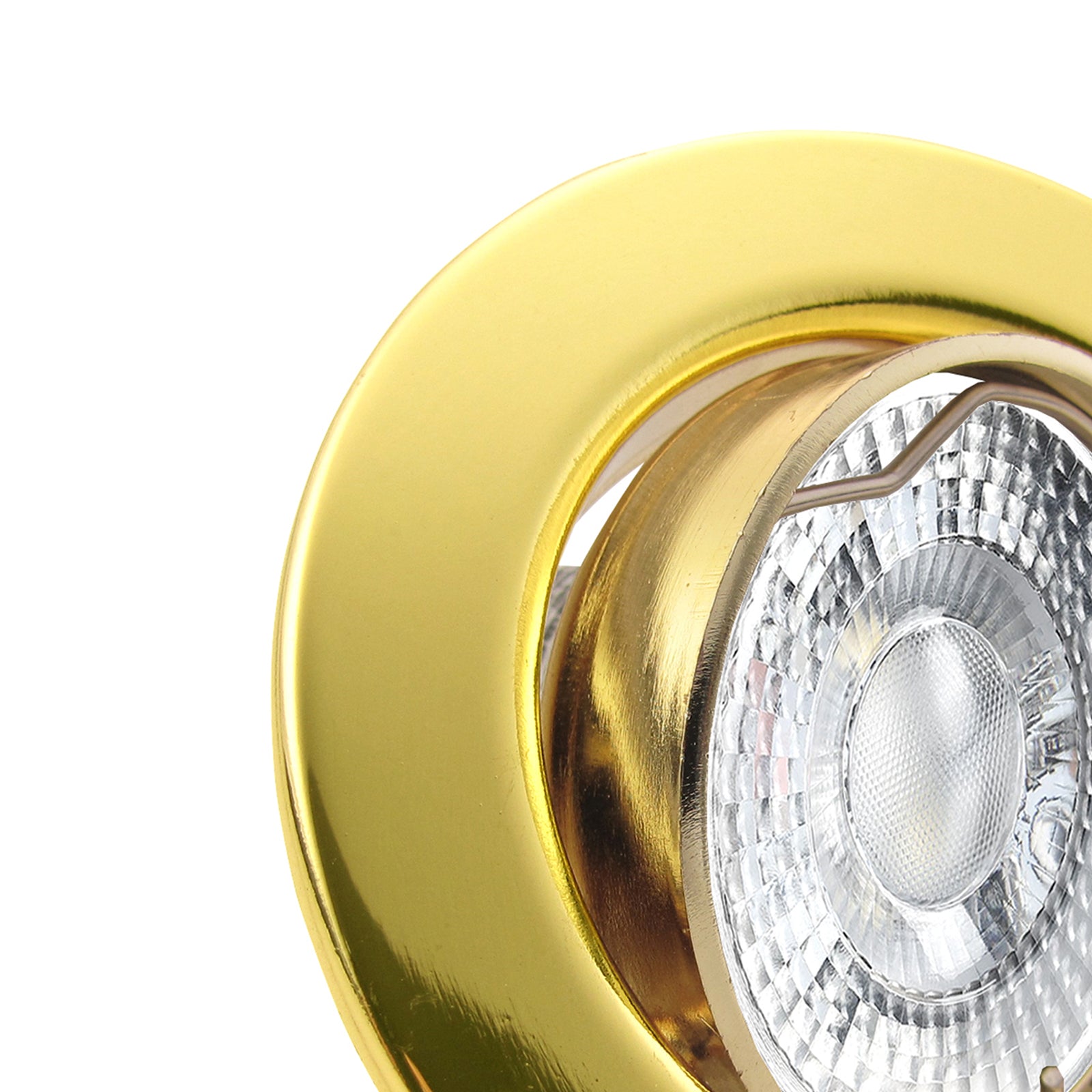 LED Einbaustrahler 230V Decora extra flach 35 mm 5W Spot - Einbauleuchte Gold Messing rund