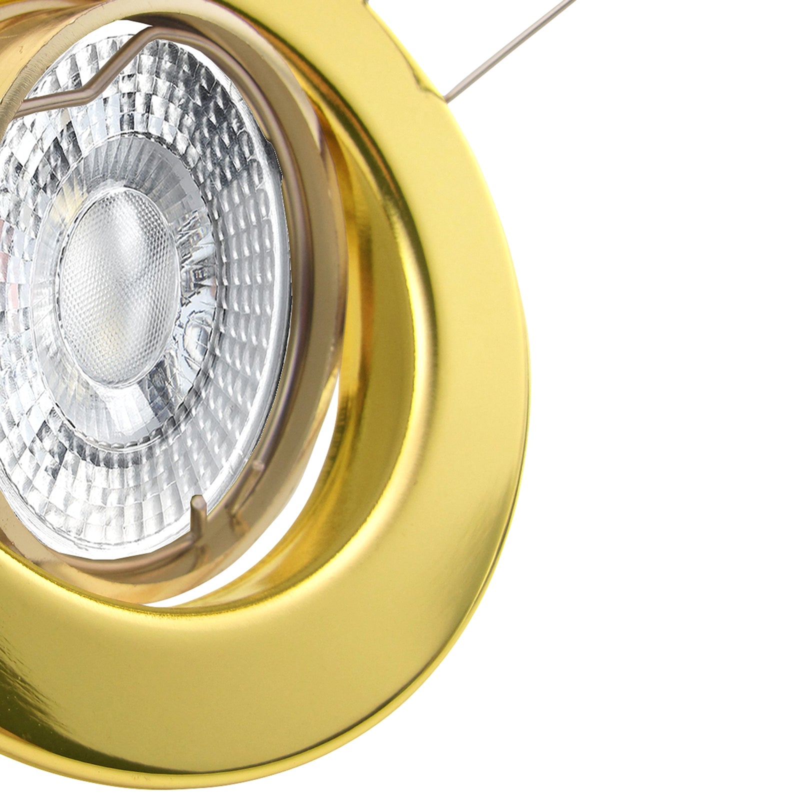 LED Einbaustrahler 230V Decora inkl. GU10 4W Spot - Gold Messing, rund, schwenkbar 