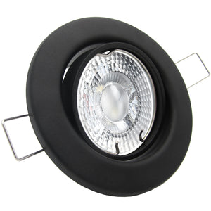 LED Einbaustrahler 230V Decora inkl. GU10 4W Spot - Schwarz matt, rund, schwenkbar 