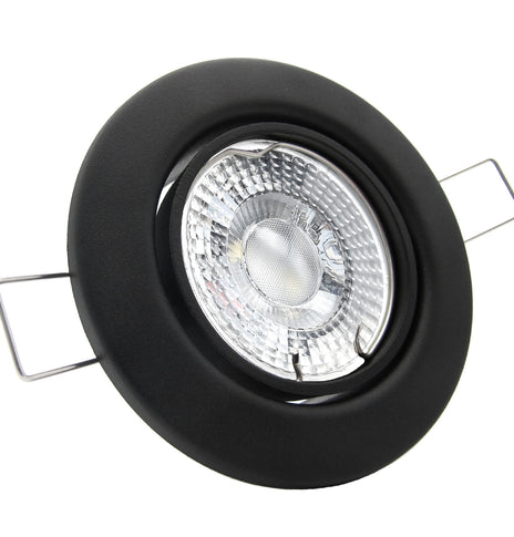 LED Einbaustrahler 230V Decora extra flach 35 mm 5W Spot - Einbauleuchte Schwarz rund