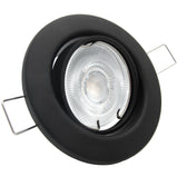 LED Einbaustrahler 230V Decora mit GU10 7W stufenlos dimmbar - Schwarz matt rund schwenkbar 