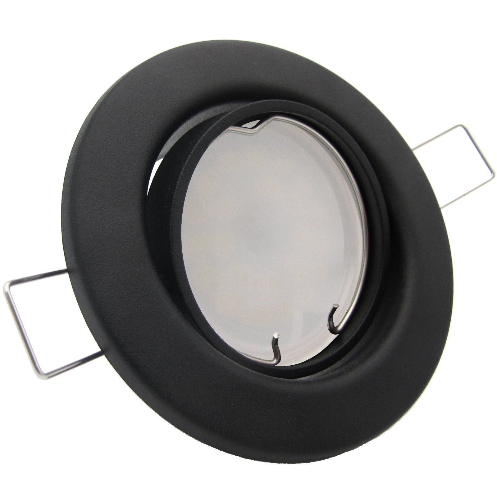 LED Einbaustrahler 230V Decora inkl. GU10 6W Spot - Schwarz matt, rund, schwenkbar 