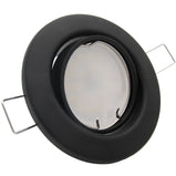 LED Einbaustrahler 230V Decora inkl. GU10 6W Spot - Schwarz matt, rund, schwenkbar 