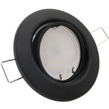 LED Einbaustrahler 230V Decora inkl. GU10 9W Spot - Schwarz matt, rund, schwenkbar 