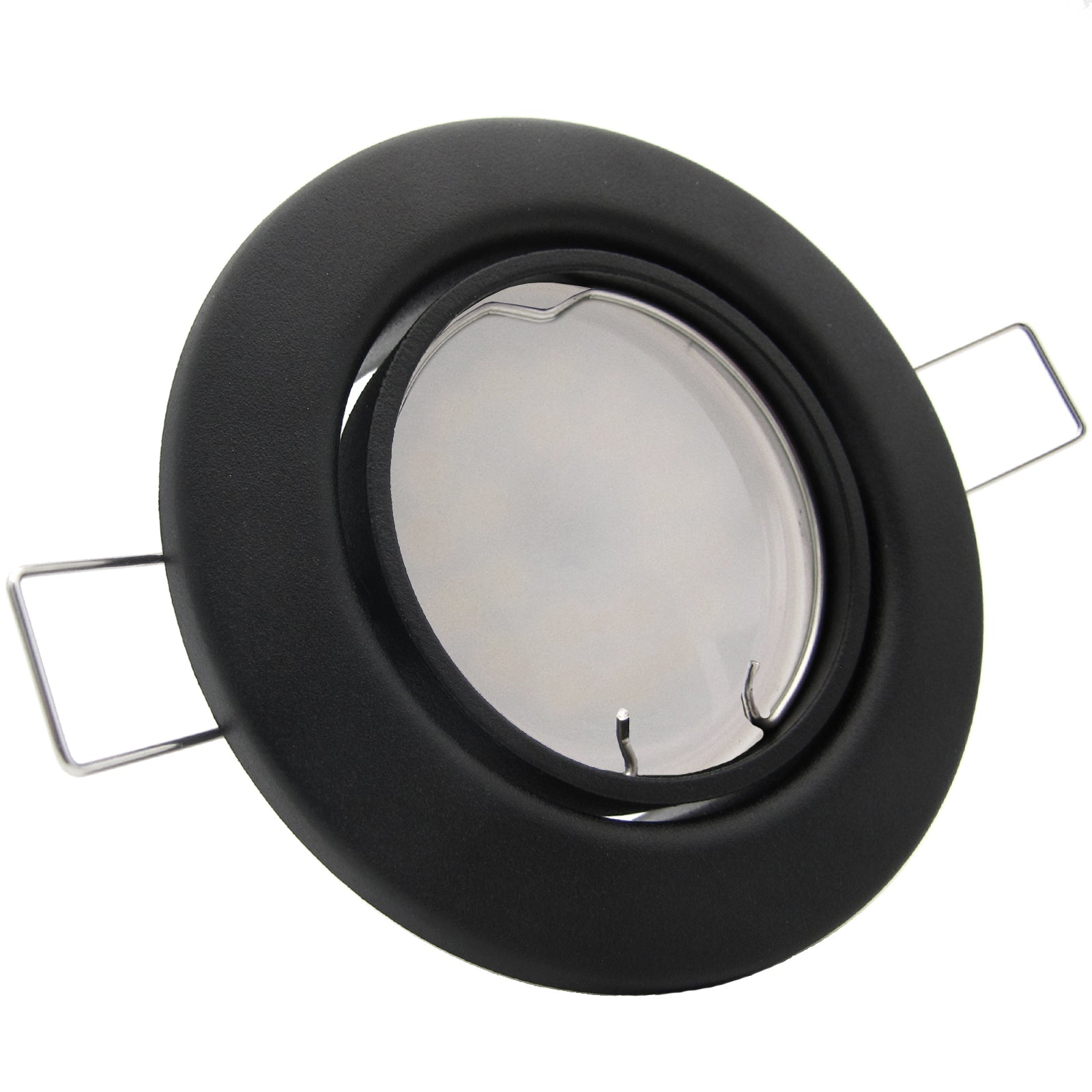 LED Einbaustrahler 230V Decora inkl. GU10 1,5W Spot - Schwarz matt, rund, schwenkbar 