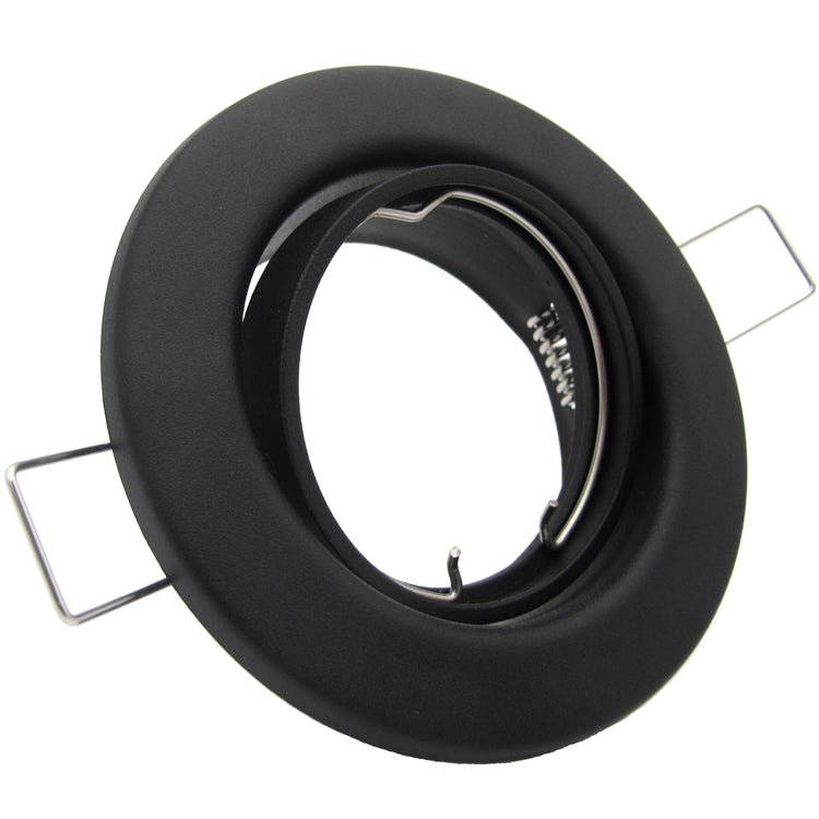 Einbaustrahler für LED Spots GU10 230V und GU5.3 12V- Einbaurahmen Decora Schwarz rund