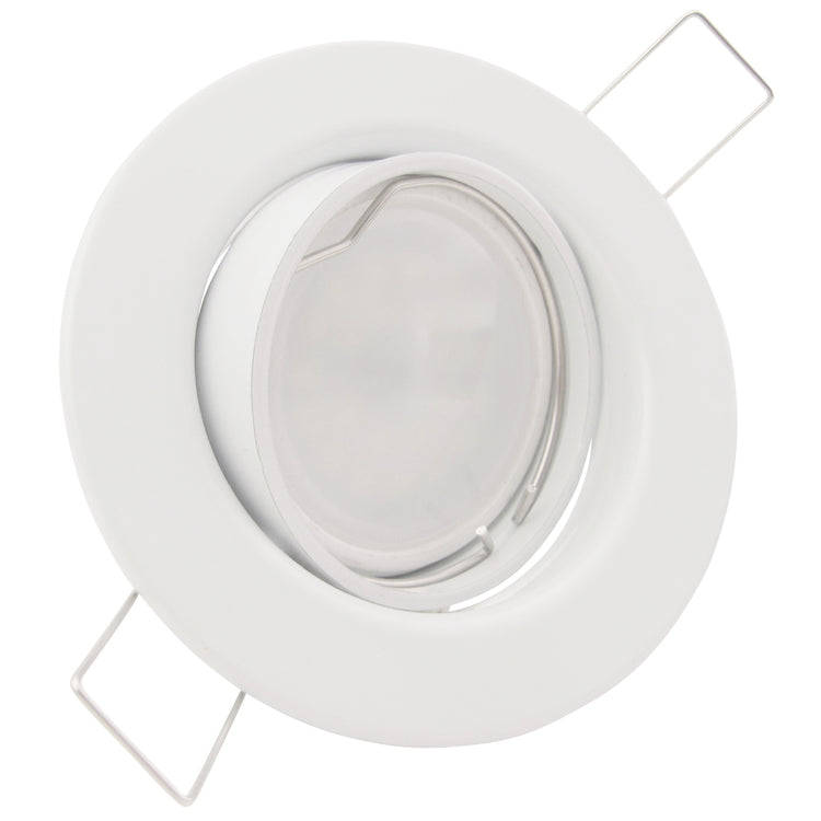 Einbaustrahler für LED Spots GU10 230V und GU5.3 12V- Einbaurahmen Decora Weiß rund