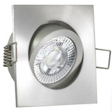LED Einbaustrahler 230V Lucido extra flach 35 mm 5W Spot - Einbauleuchte Alu Silber eckig
