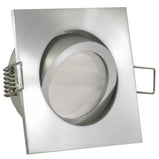 LED Einbaustrahler 230V Lucido inkl. GU10 6W Spot - Silber Alu, eckig, schwenkbar 