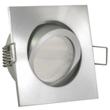 Einbaustrahler für LED Spots GU10 230V und GU5.3 12V- Einbaurahmen Lucido Silber Alu eckig