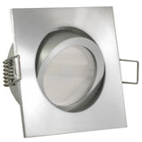 LED Einbaustrahler 230V Lucido inkl. GU10 9W Spot - Silber Alu, eckig, schwenkbar 