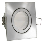 LED Einbaustrahler 230V Lucido inkl. GU10 9W Spot - Silber Alu, eckig, schwenkbar 