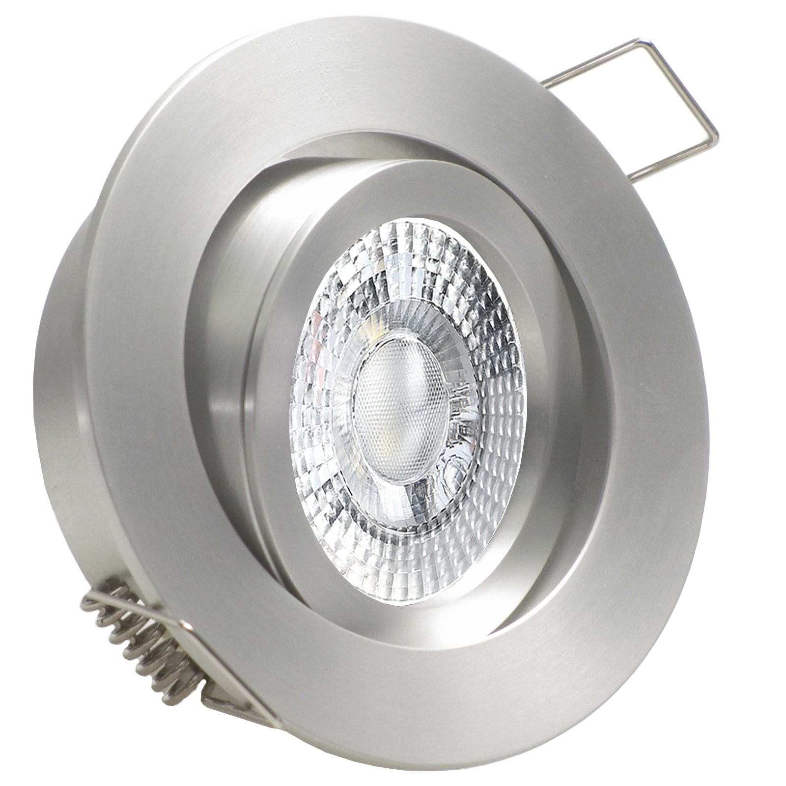LED Einbaustrahler 230V Lucido inkl. GU10 6W Spot - Silber Alu, rund, schwenkbar 