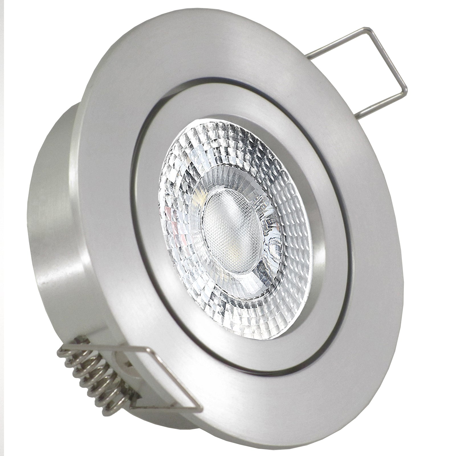 LED Einbaustrahler 230V Lucido inkl. GU10 6W Spot - Silber Alu, rund, schwenkbar 