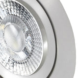 LED Einbaustrahler 230V Lucido extra flach 35 mm 5W dimmbar in 3 Stufen - Alu Silber rund