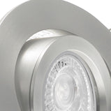 LED Einbaustrahler 230V Lucido mit GU10 7W stufenlos dimmbar - Silber Alu rund schwenkbar 