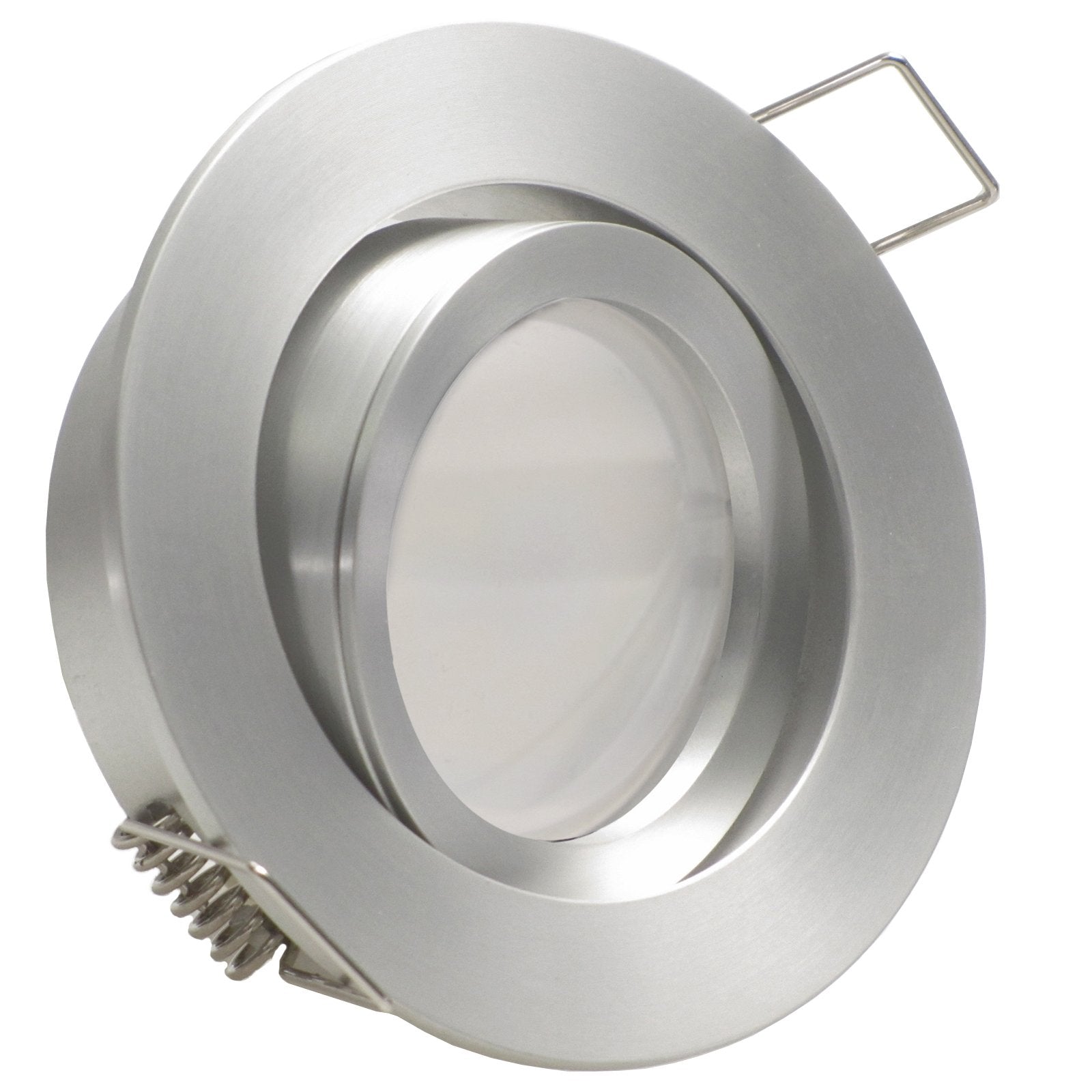 LED Einbaustrahler 230V Lucido inkl. GU10 4W Spot - Silber Alu, rund, schwenkbar 