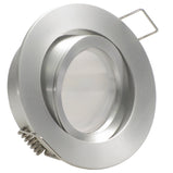 Einbaustrahler für LED Spots GU10 230V und GU5.3 12V- Einbaurahmen Lucido Silber Alu rund