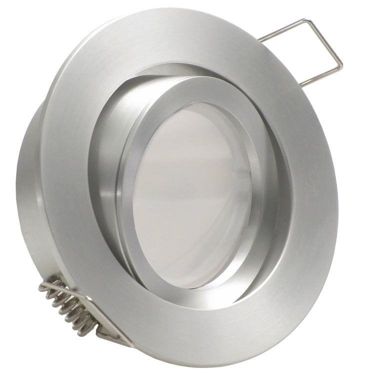 LED Einbaustrahler 230V Lucido extra flach 35 mm 5W stufenlos dimmbar - Alu Silber rund