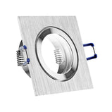 Decken Einbaustrahler 230V GU10 oder 12V GU5.3 für LED MARE IP44 eckig Alu Silber ohne Leuchtmittel