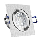 LED Bad Einbaustrahler 230V Mare IP44 extra flach für Feuchtraum 5W - Silber alu eckig