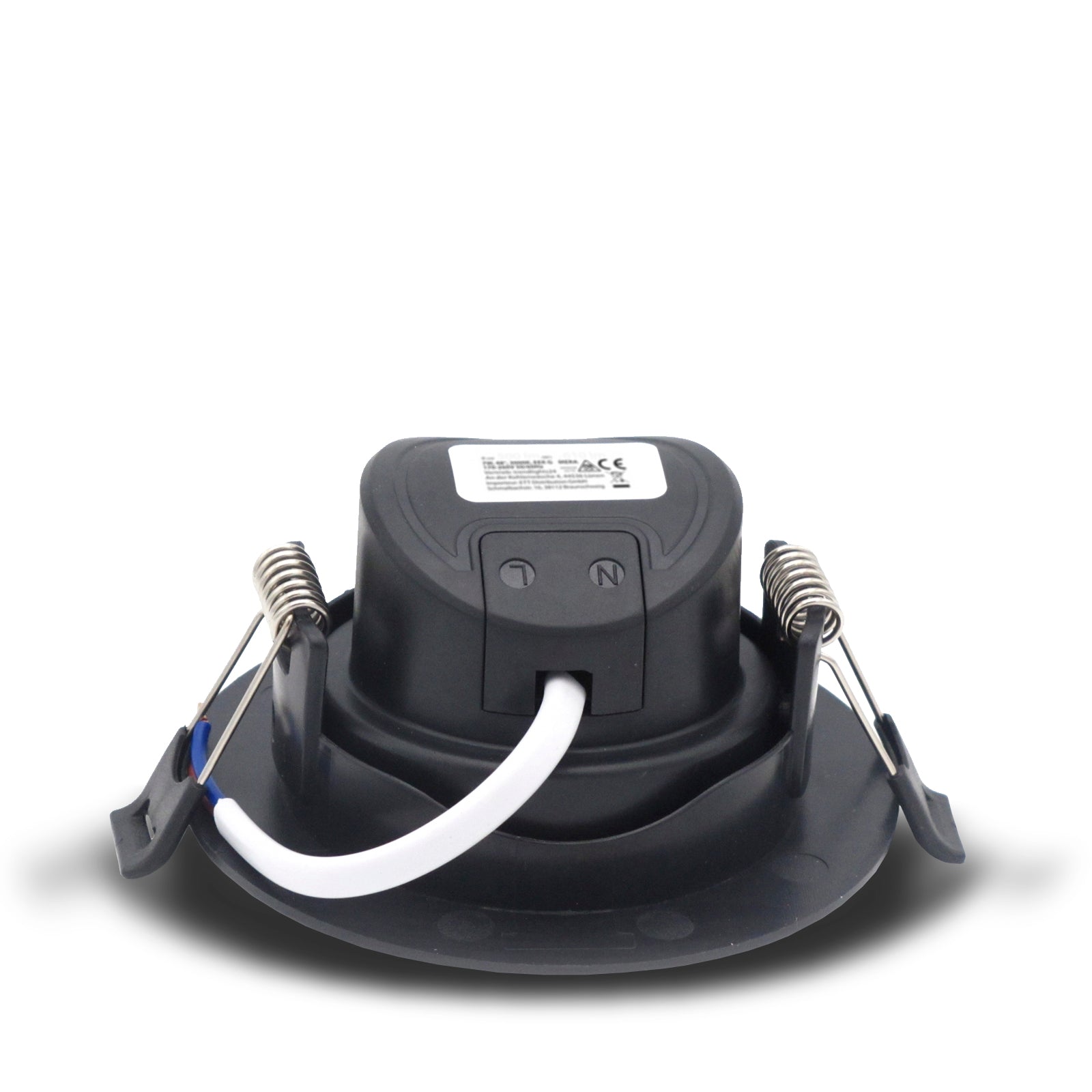 MERA LED 7W Einbaustrahler 230V Schwarz rund ultra flach Einbau Spots Leuchte Anwendungsbeispiele Rückansicht