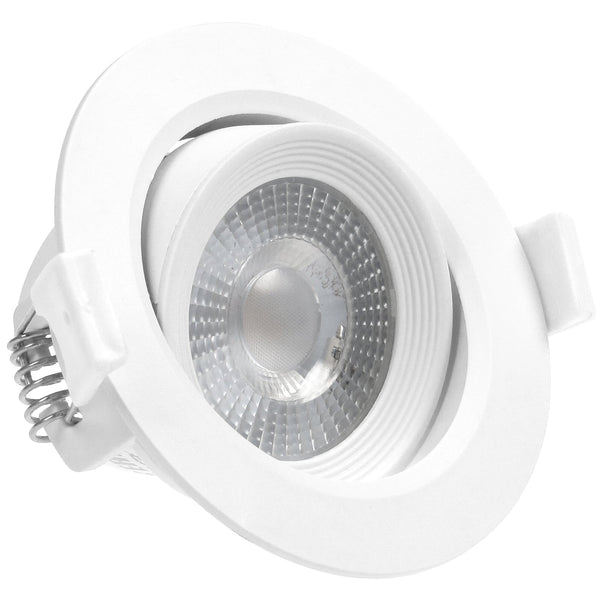 Trendlights24 Bianco Decken Einbaustrahler Set – 10 Stück, LED 7W Dimmbar, GU10, Kaltweiß 6500K, Schwenkbar
